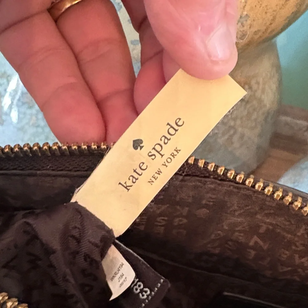 kate spade Black Pebbled Leather Crossbody with Gold Logo Plate - Picture 6 of 7